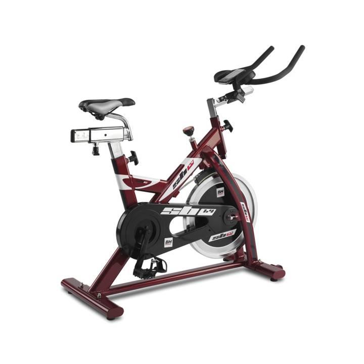 BH Fitness SB1.4 Indoor Bike i sølv, svart og rødt sett fra siden